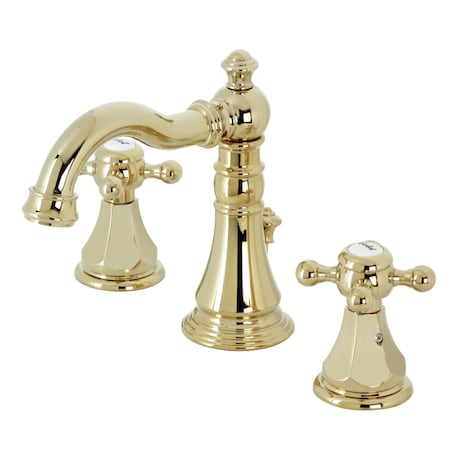 Kingston Brass FSC1972BX Widespread Bathroom Faucet with Pop-Up Drain, Polished Brass FSC1972BX